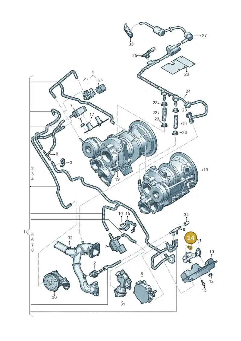 WHT008883 — Audi A6 2.0 (2018-) diagram 438133520, position 14