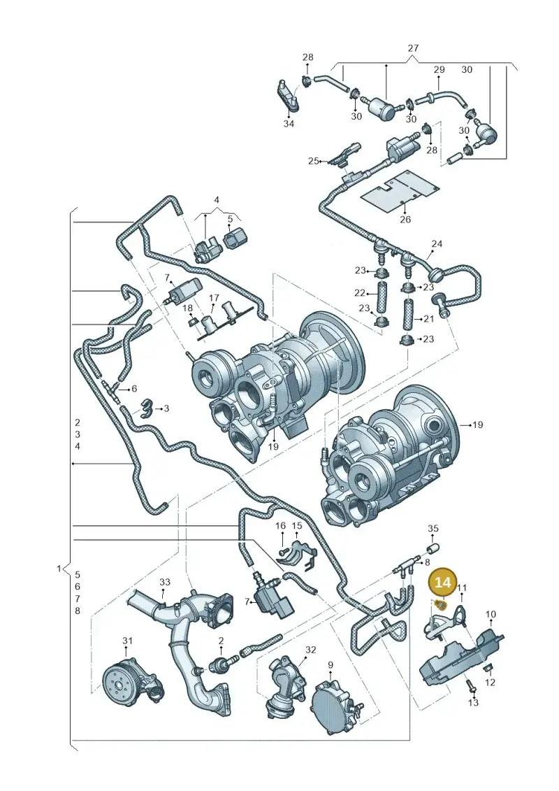 WHT008883 — Audi RS4 Avant (2017-) diagram 847133052, position 14