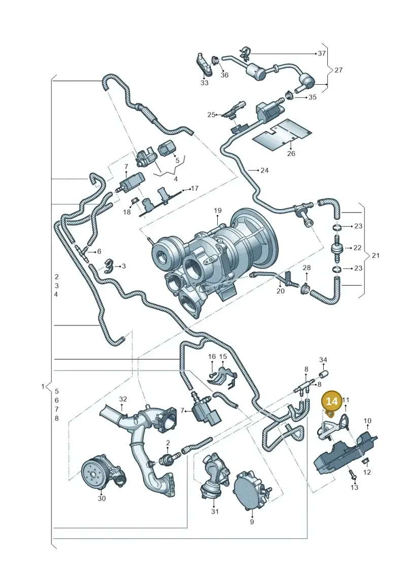 WHT008883 — Audi A6 2.0 (2018-) diagram 897133520, position 14