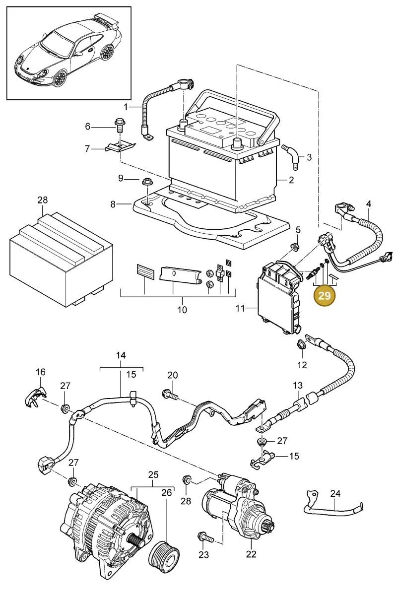 000998020 — Porsche GT2 RS (2009-2012) diagram p36902005, position 29