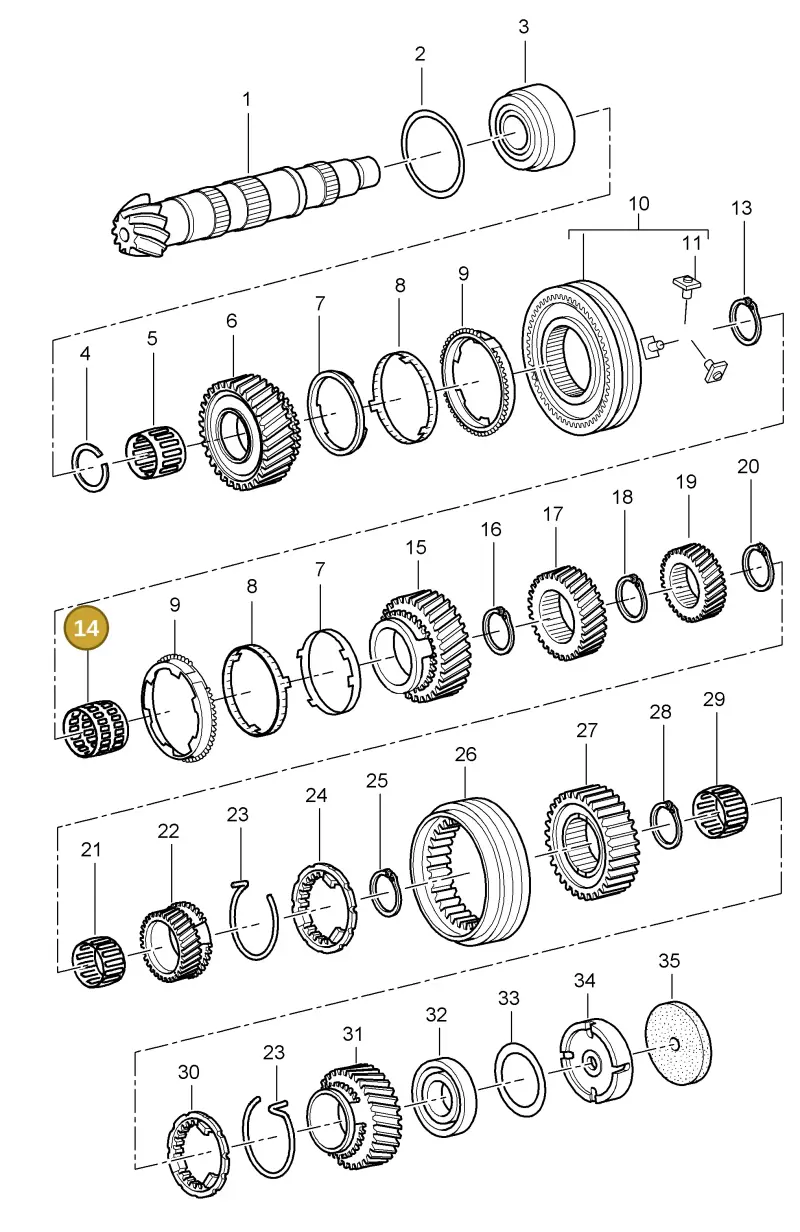 012311229K — Porsche Cayman S (2005-2008) diagram p28303005, position 14