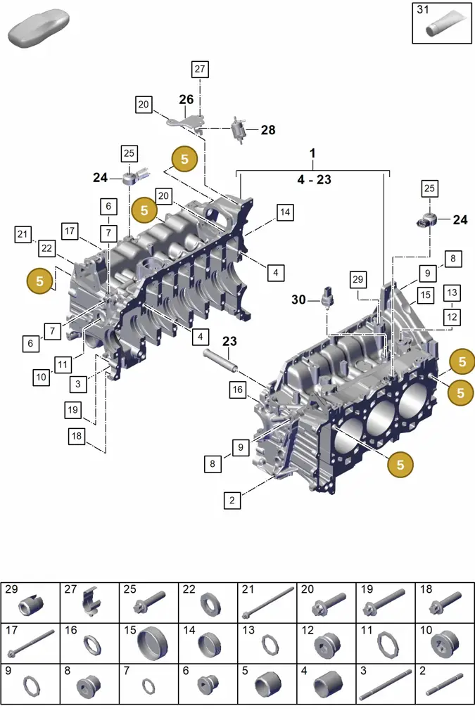 014301153B — Porsche 911 (2021-2022) diagram p59101100, position 5