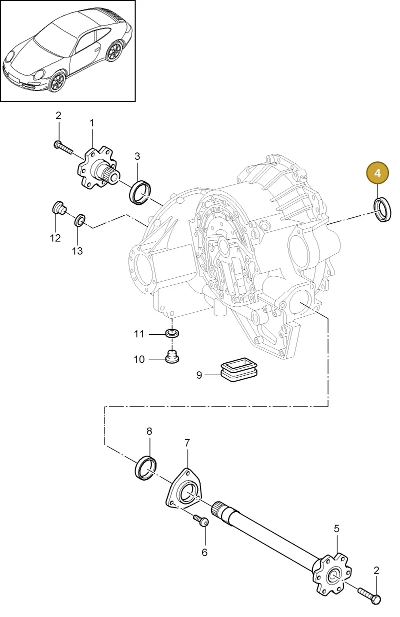 0189970447 — Porsche Carrera 4 Cabrio (2004-2008) diagram p26320005, position 4