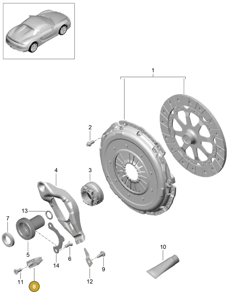 01E141751A — Porsche Boxster Spyder (2015-2016) diagram p46301000, position 8