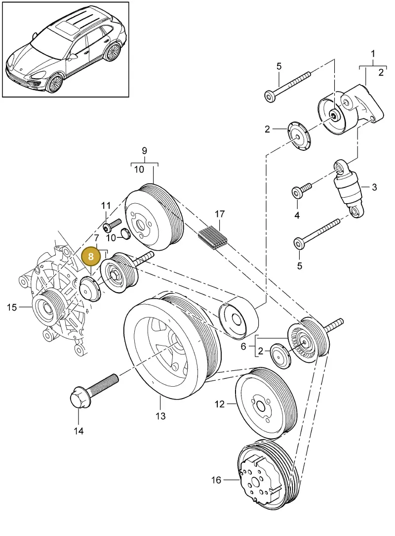 03F903310 — Porsche Cayenne (2010-2018) diagram p37102082, position 8