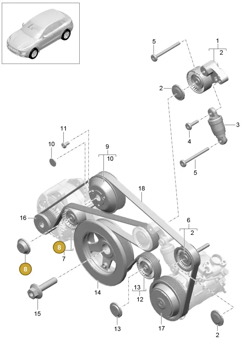 03F903310 — Porsche Macan GTS (2013-2018) diagram p44102060, position 8