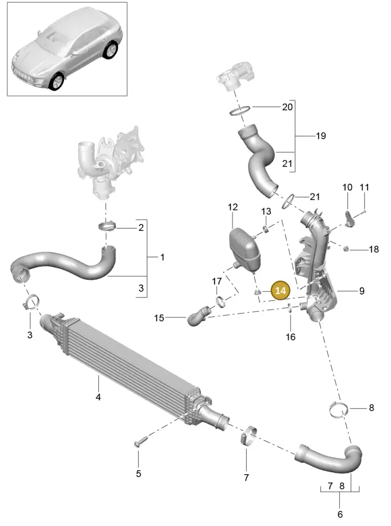 058145824A — Porsche Macan GTS (2013-2018) diagram p44107076, position 14