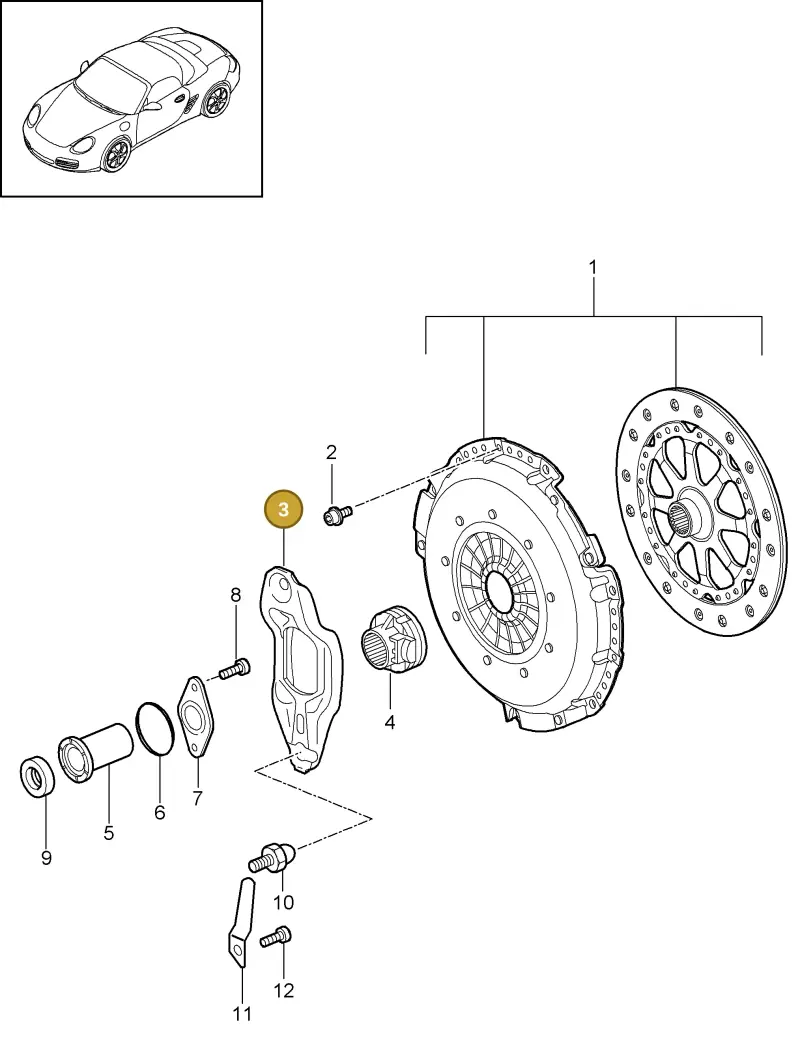 0A2141719A — Porsche Boxster S (2008-2012) diagram p33301000, position 3