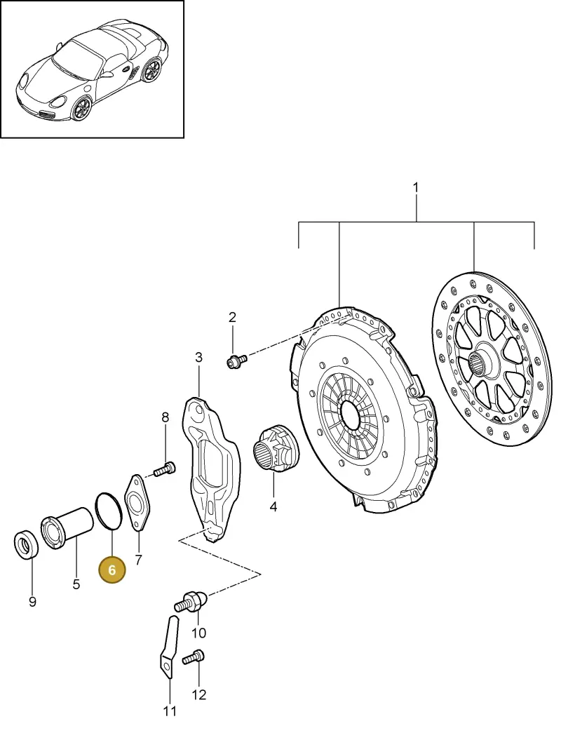 0A2311091A — Porsche Boxster S (2008-2012) diagram p33301000, position 6