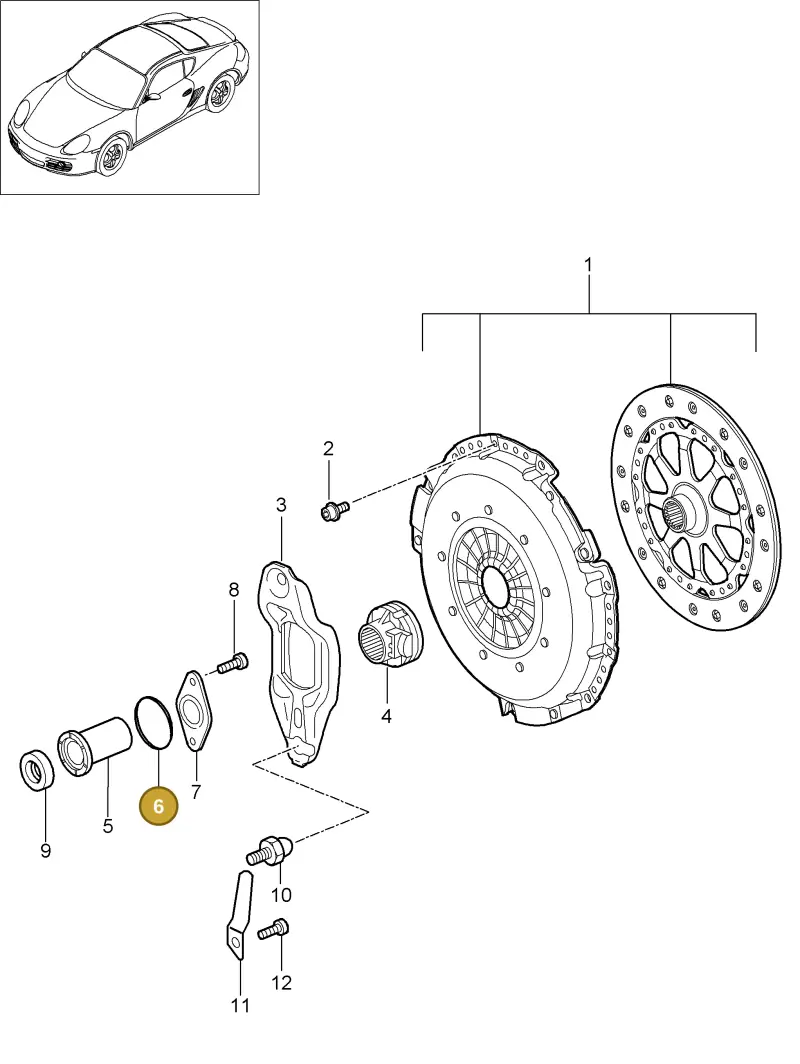 0A2311091A — Porsche Cayman (2008-2012) diagram p34301000, position 6