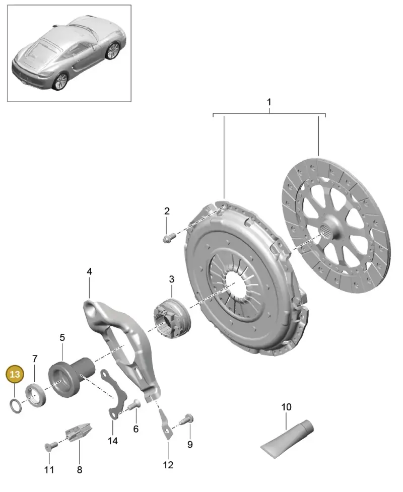 0A2311091A — Porsche Cayman (2013-2016) diagram p40301000, position 13