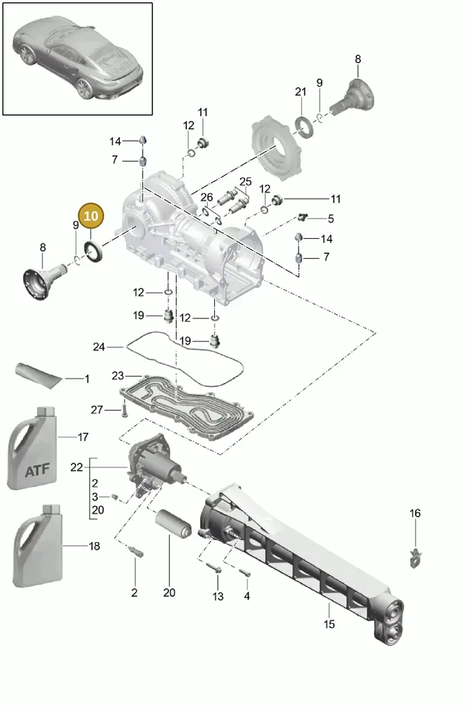 0AZ409400 — Porsche GT2 RS Clubsport (2013-2020) diagram p42305015, position 10