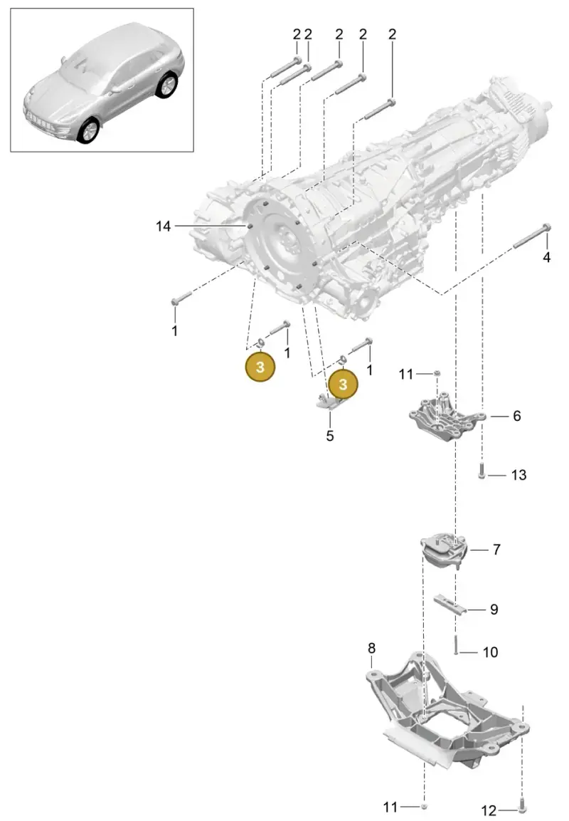 0B5301433 — Porsche Macan GTS (2013-2018) diagram p44306010, position 3