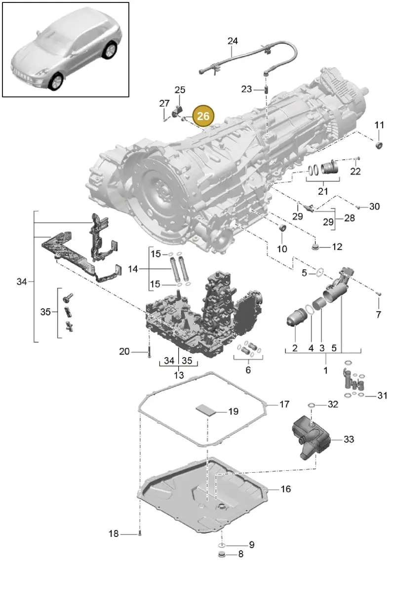 0B5301457 — Porsche Macan GTS (2013-2018) diagram p44320010, position 26