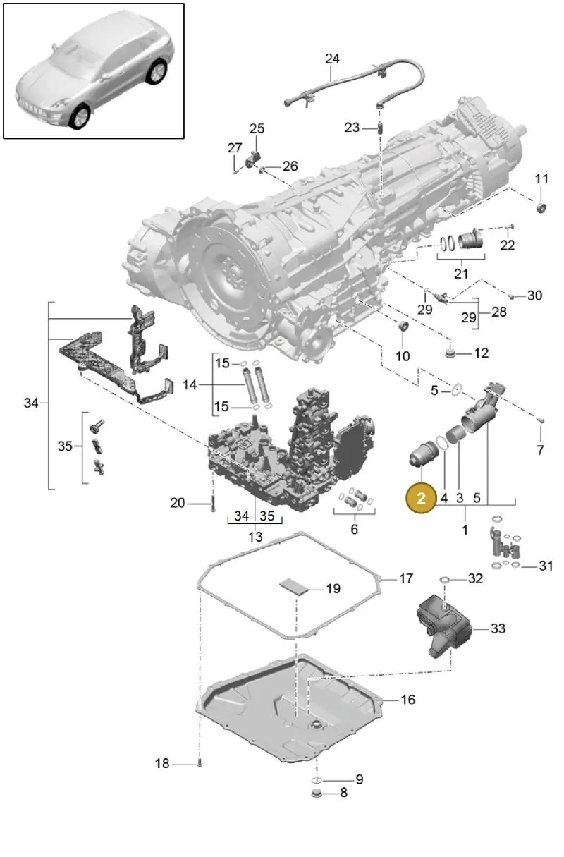 0B5325240B — Porsche Macan GTS (2013-2018) diagram p44320010, position 2