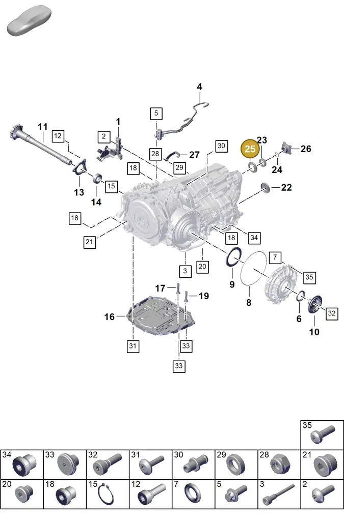 0DT301289 — Porsche 911 (2024-2025) diagram p63302150, position 25