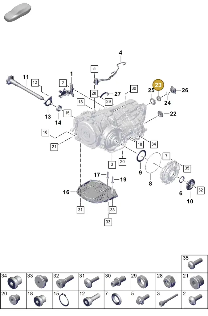 0DT301733 — Porsche 911 (2024-2025) diagram p63302150, position 23
