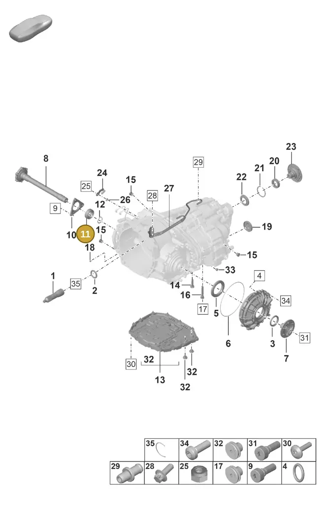 0DT307125 — Porsche 911 (2024-2025) diagram p53302100, position 11