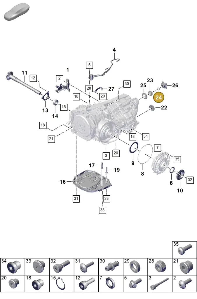 0DT311183 — Porsche 911 (2024-2025) diagram p63302150, position 24