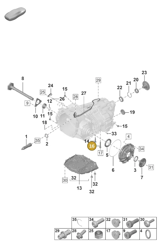 0DT321475 — Porsche 911 (2024-2025) diagram p53302100, position 16