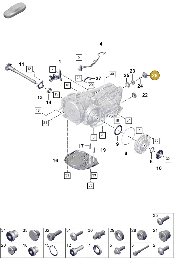 0DT341272 — Porsche 911 (2024-2025) diagram p63302150, position 26