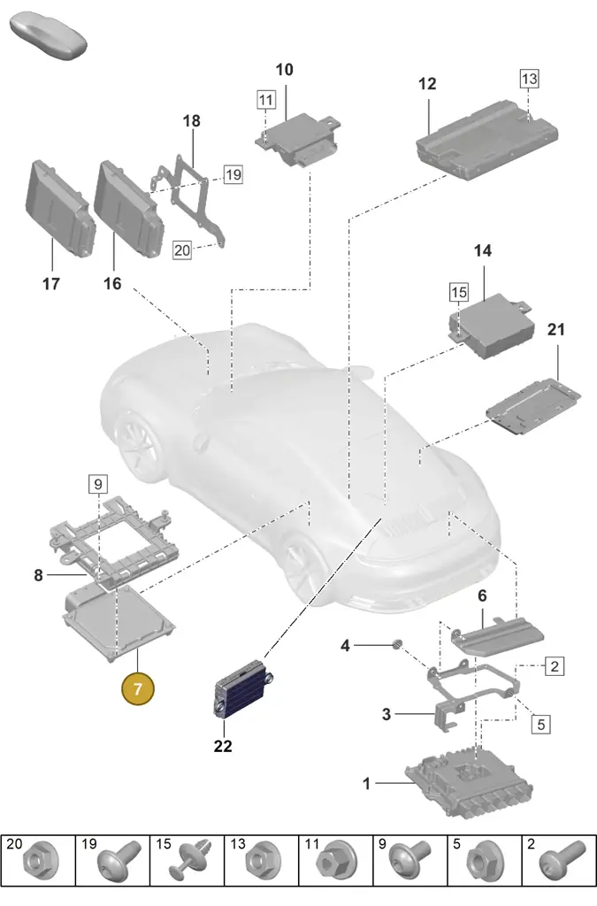 0DT927156A — Porsche 911 (2018-2024) diagram p53901030, position 7