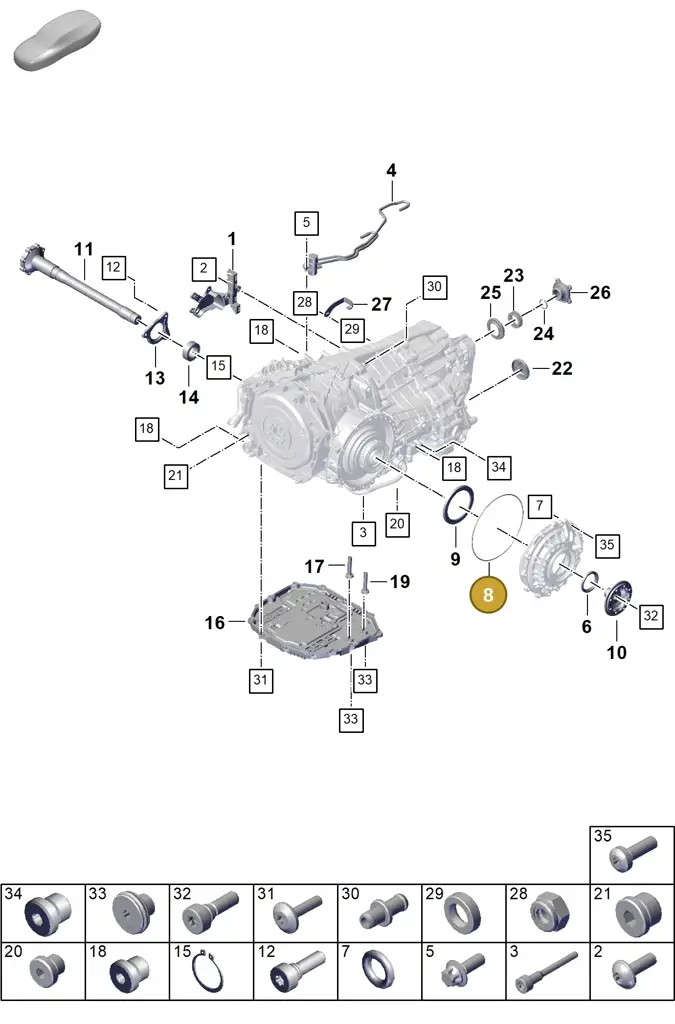 0DU321176A — Porsche 911 (2024-2025) diagram p63302150, position 8