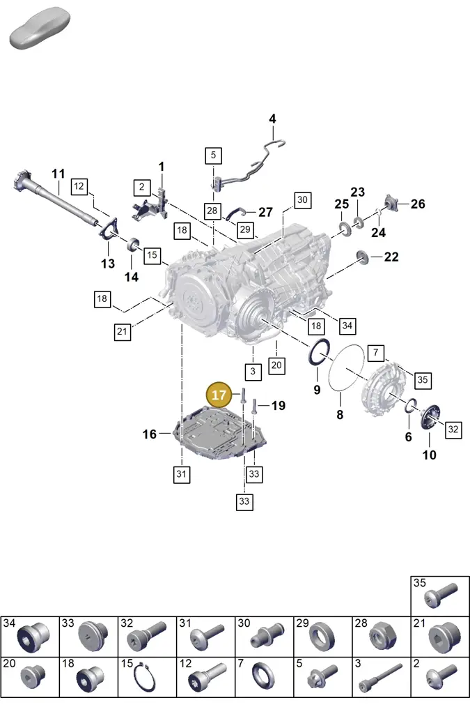 0DU321477 — Porsche 911 (2024-2025) diagram p63302150, position 17