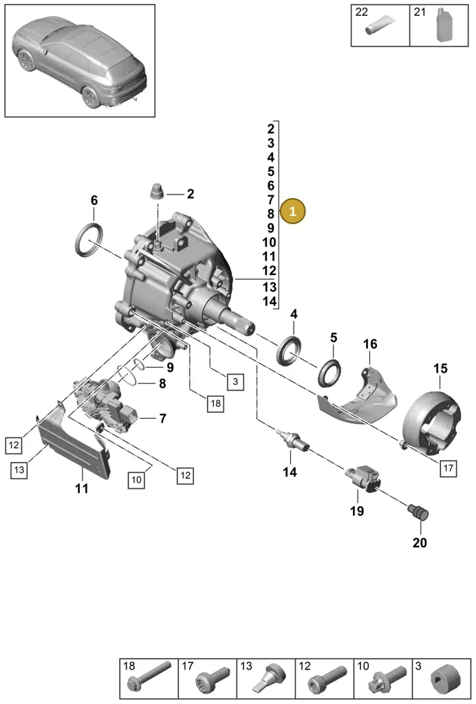0F2341012 — Porsche Cayenne (2017-2023) diagram p51305000, position 1