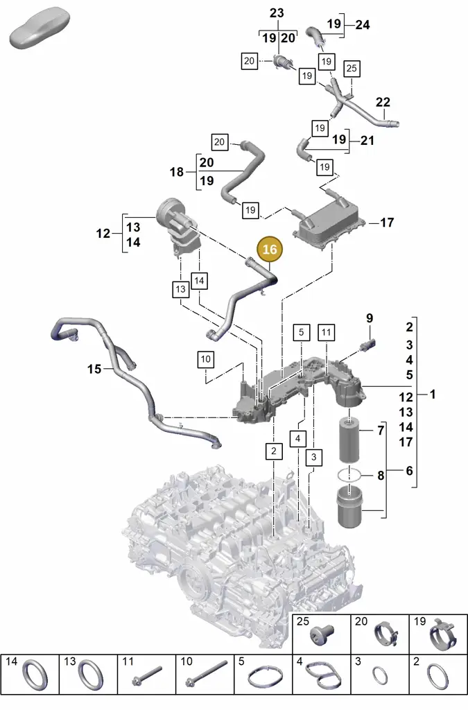 0PB101209 — Porsche Boxster Spyder (2019-2020) diagram p55104110, position 16