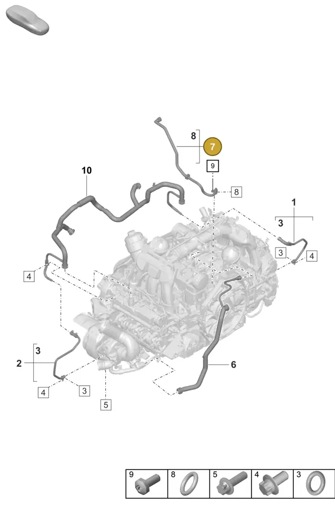 0PB101210B — Porsche 911 (2020-2022) diagram p57107350, position 7