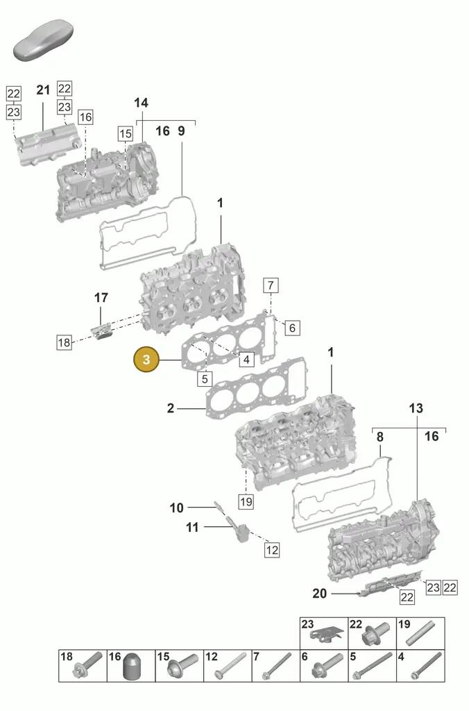 0PB103149D — Porsche 911 (2020-2022) diagram p53103000, position 3