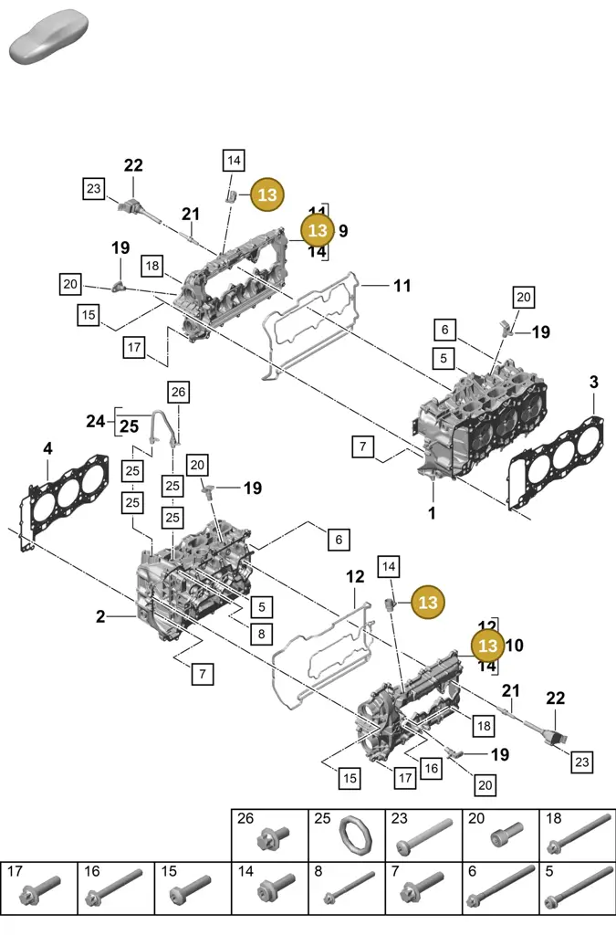 0PB103230A — Porsche Boxster Spyder (2019-2020) diagram p55103000, position 13