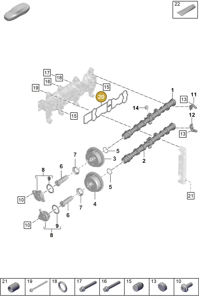 0PB103483 — Porsche Boxster Spyder (2019-2020) diagram p54103100, position 20