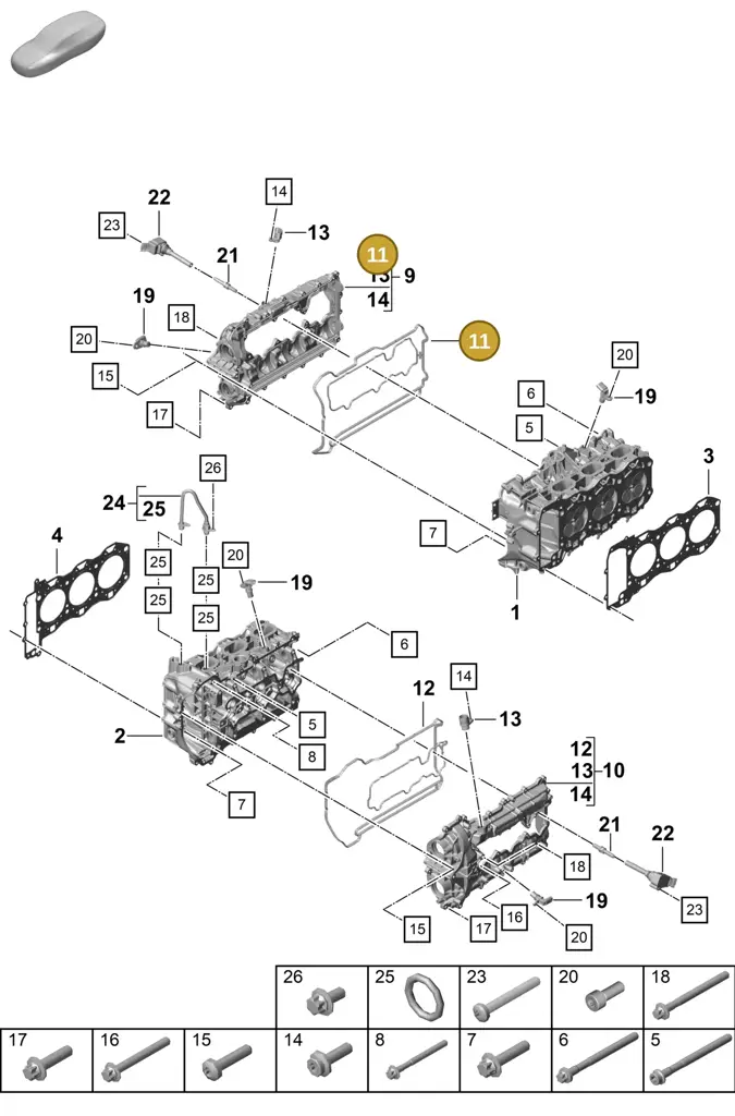 0PB103649A — Porsche Boxster Spyder (2019-2020) diagram p55103000, position 11