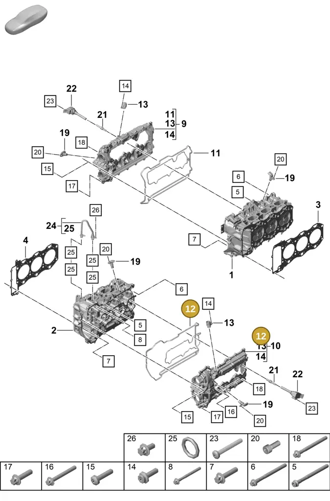 0PB103650A — Porsche Boxster Spyder (2019-2020) diagram p55103000, position 12