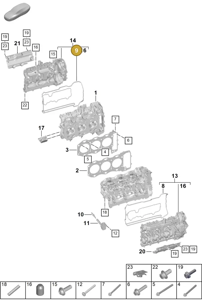 0PB103650 — Porsche 992 Carrera Coupe (2024-) diagram p63103000, position 9
