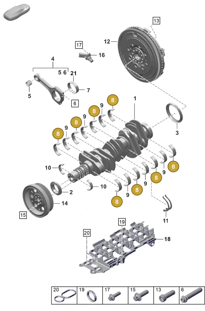 0PB105591C — Porsche 911 (2020-2022) diagram p57102000, position 8
