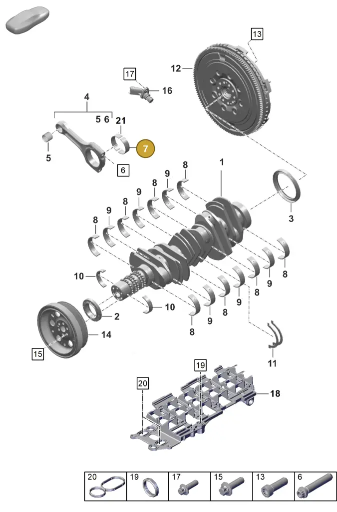 0PB105701C — Porsche 911 (2020-2022) diagram p57102000, position 7