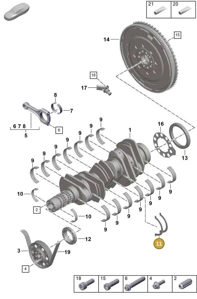 0PB105791 — Porsche 911 (2021-2022) diagram p59102000, position 11
