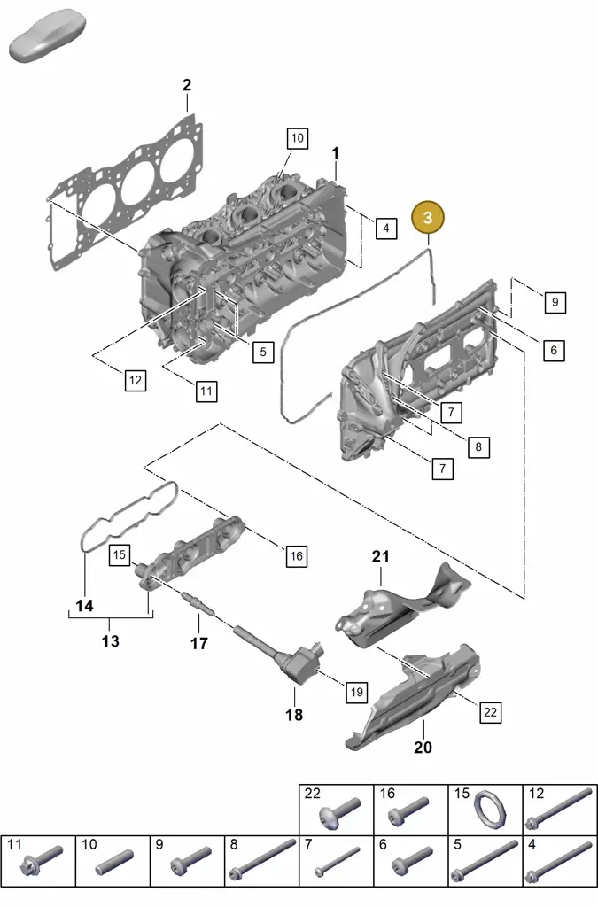 0PB109091 — Porsche 911 (2021-2022) diagram p59103000, position 3