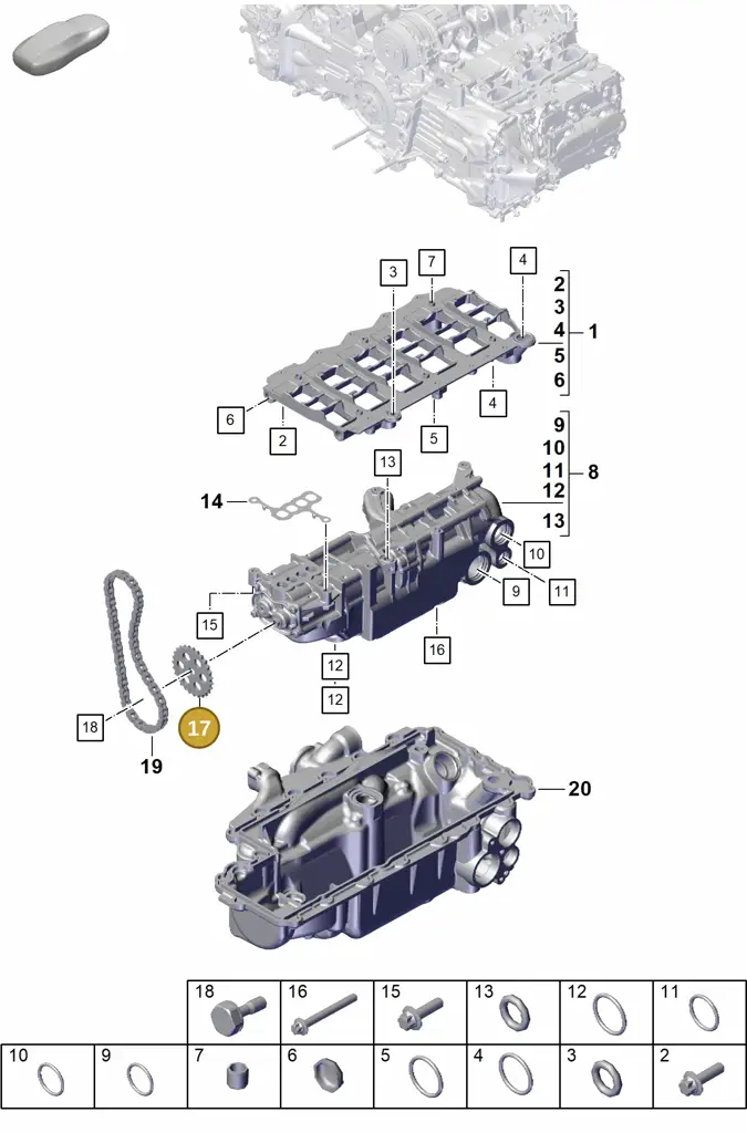 0PB109570B — Porsche 911 (2021-2022) diagram p59104000, position 17