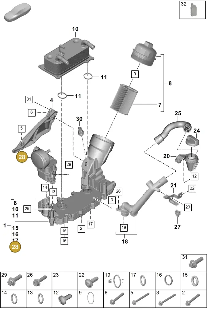 0PB115099B — Porsche 911 (2024-2025) diagram p63104100, position 28