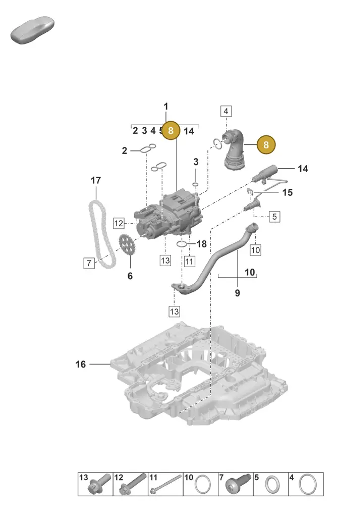 0PB115169B — Porsche 911 (2020-2022) diagram p53104000, position 8