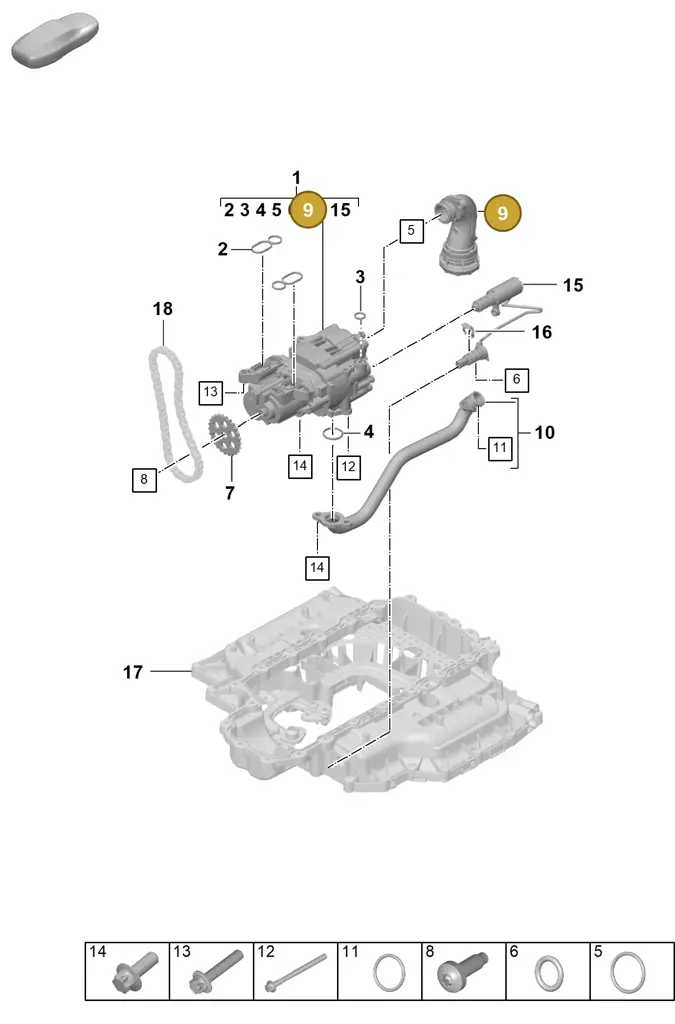 0PB115169C — Porsche 911 (2024-2025) diagram p63104000, position 9