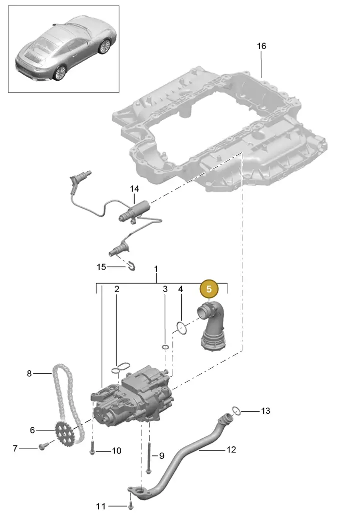 0PB115169 — Porsche 911 (2016-2019) diagram p47104000, position 5