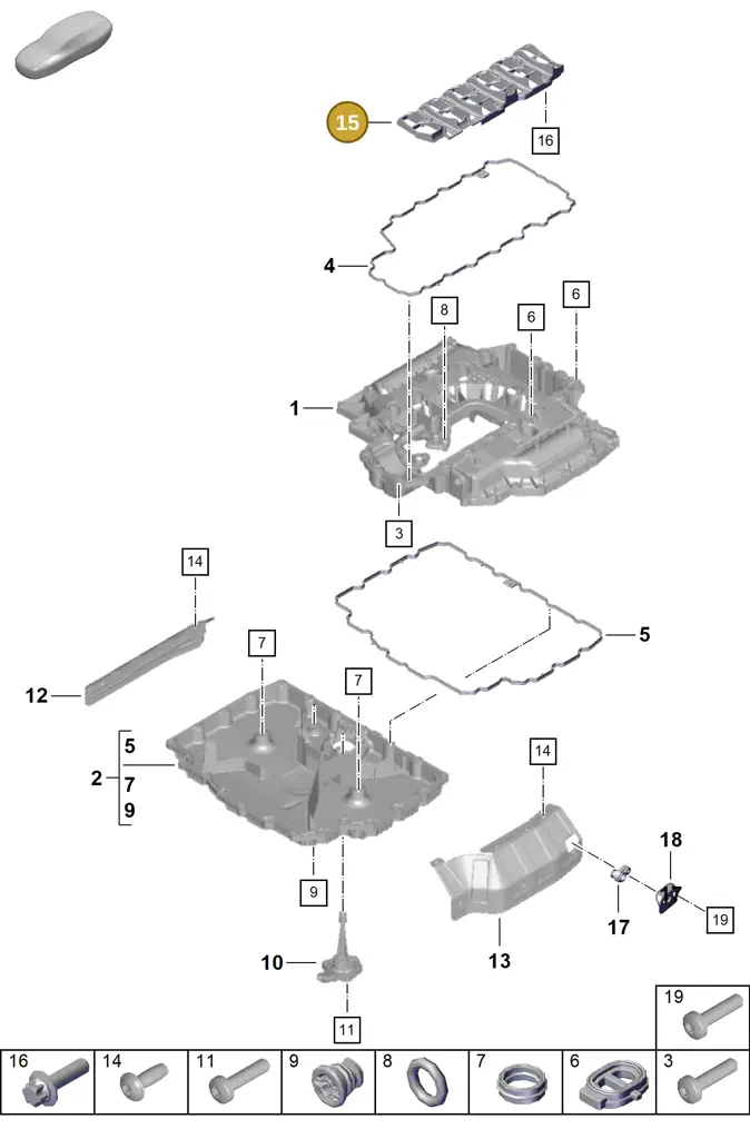 0PB115289B — Porsche Boxster Spyder (2019-) diagram p55104050, position 15