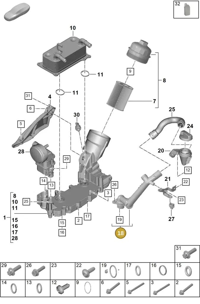 0PB115301A — Porsche 992 Carrera Coupe (2024-) diagram p63104100, position 18