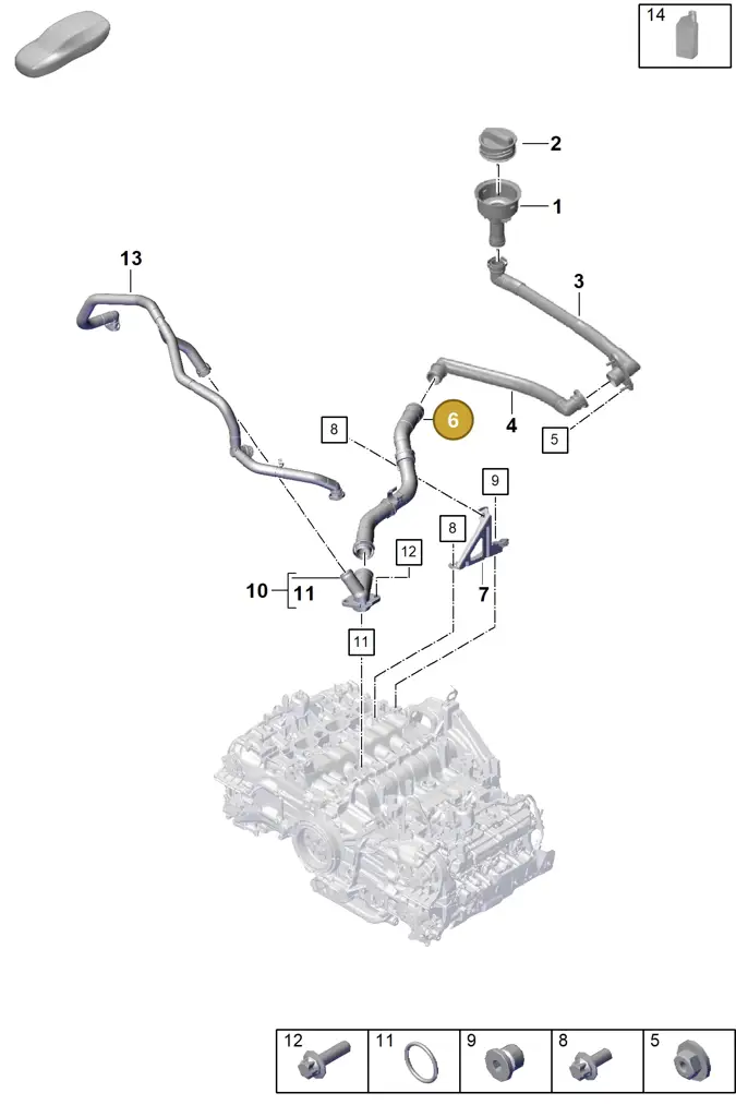 0PB115308A — Porsche Boxster Spyder (2019-) diagram p55104100, position 6