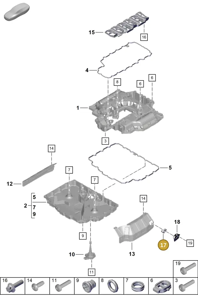 0PB115319A — Porsche Boxster Spyder (2019-2020) diagram p55104050, position 17